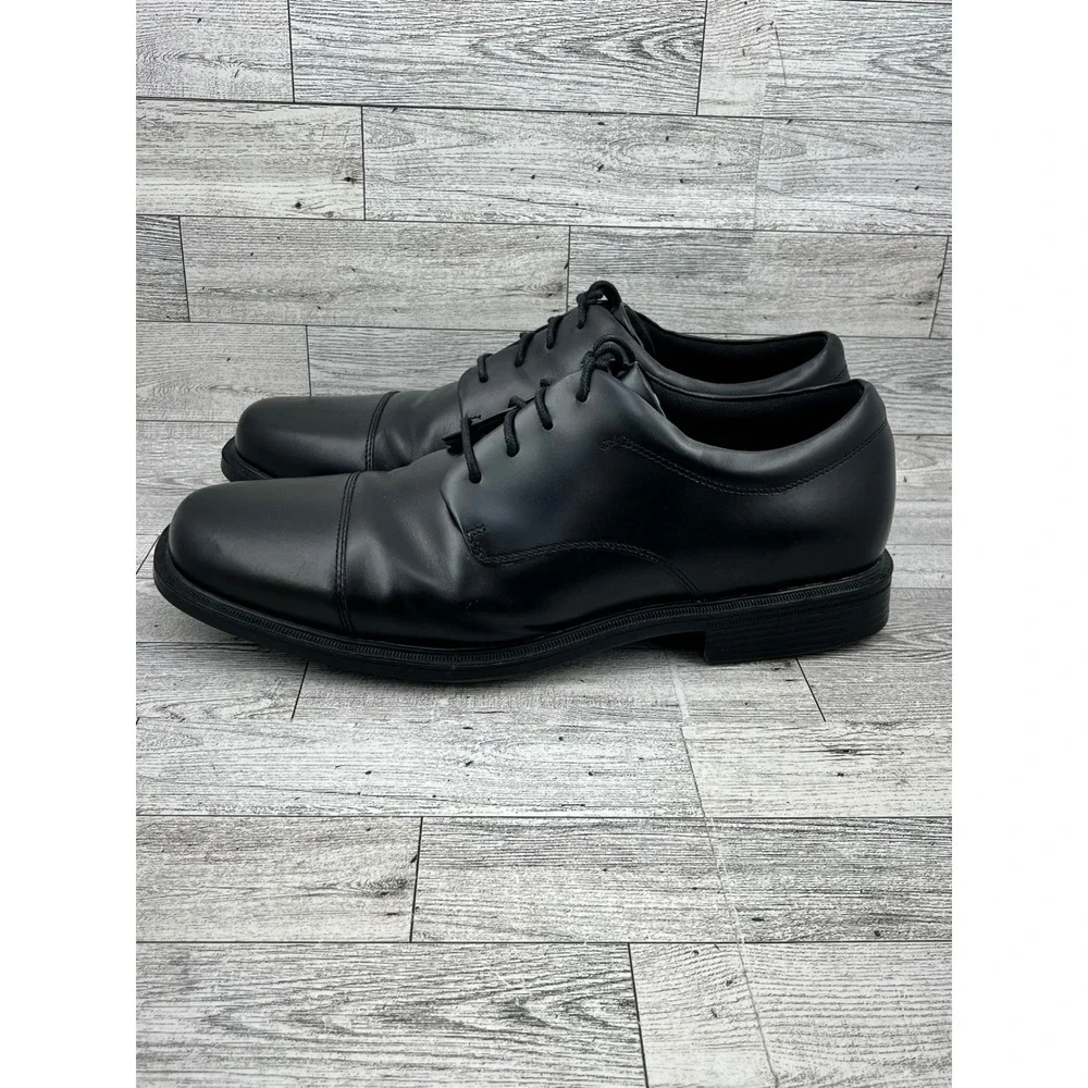 Rockport Men Black Leather Waterproof Cap Toe Oxford‎ Dress Shoes Lace Up Sz 10M